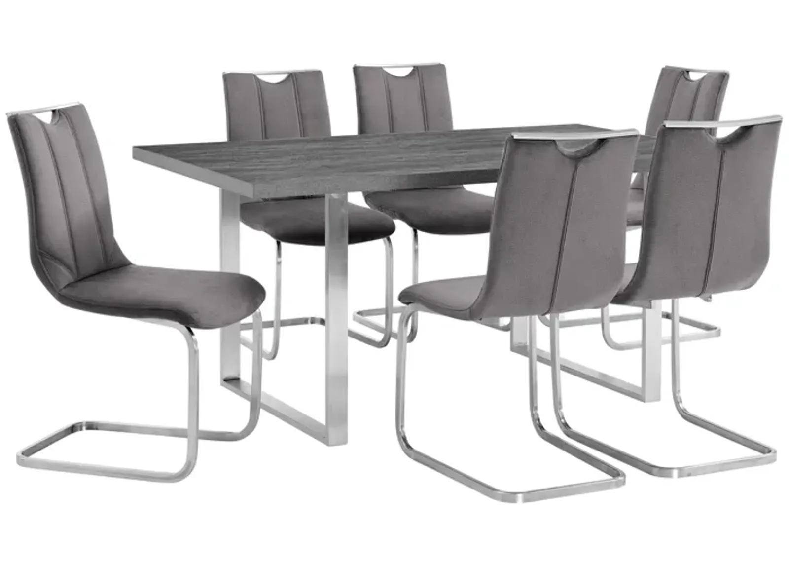 Fenton and Gray Pacific 7 Piece Modern Rectangular Dining Set