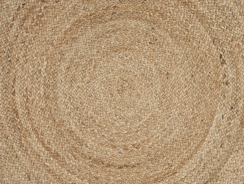 Nature Tan Contemporary Gradient Organic Jute Indoor Round Area Rug 6'