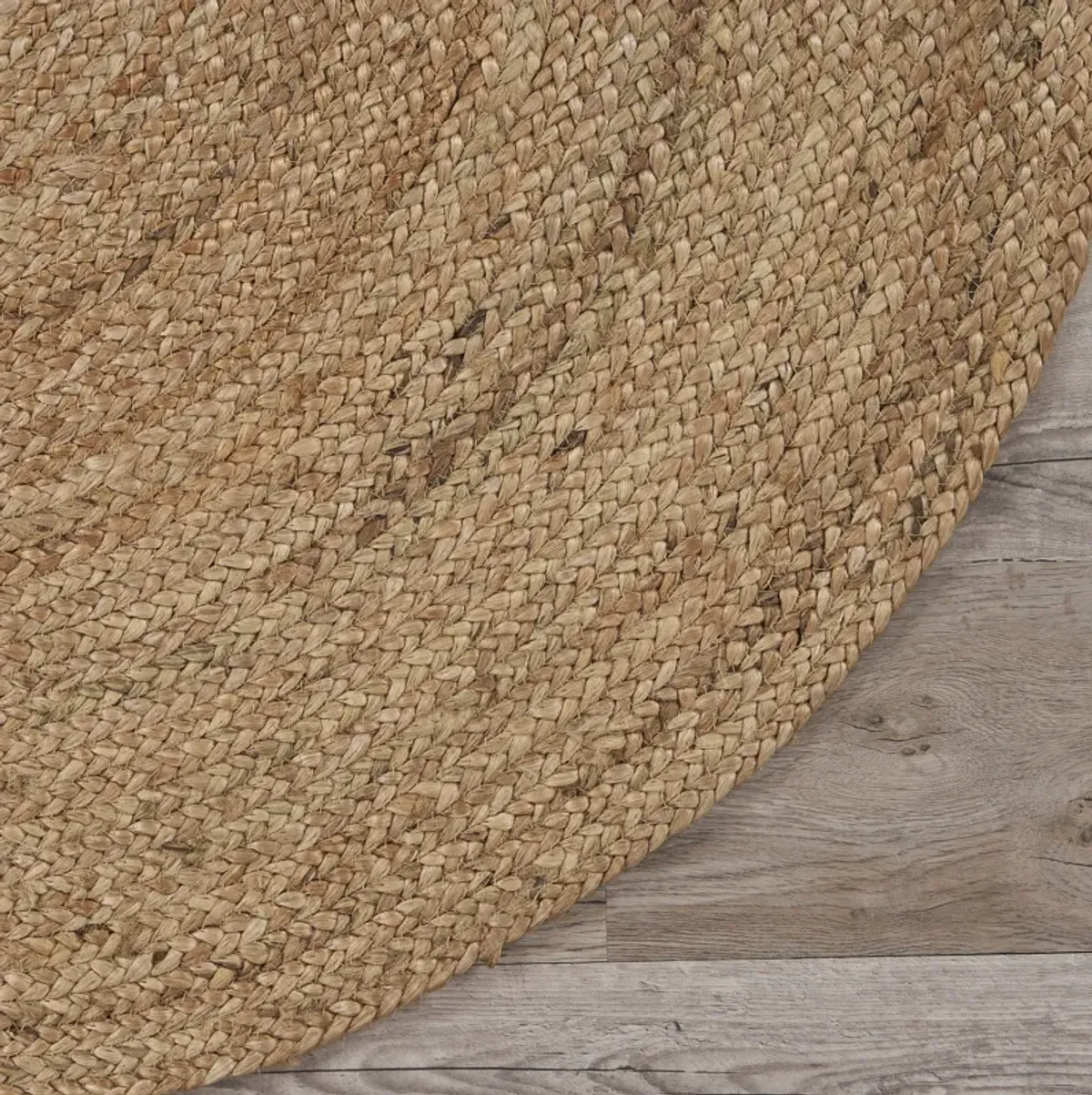 Nature Tan Contemporary Gradient Organic Jute Indoor Round Area Rug 6'