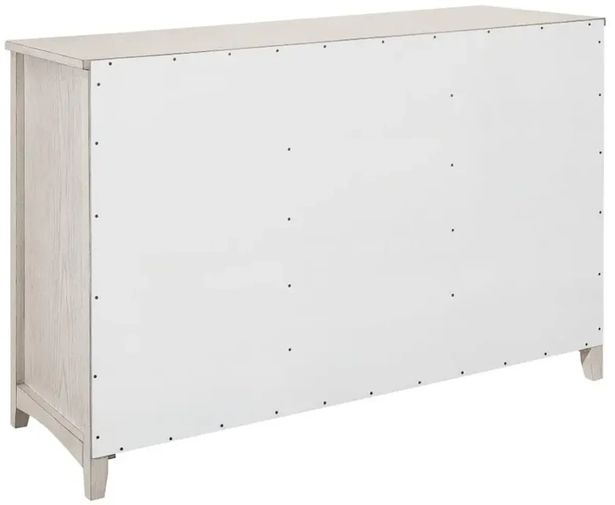 Kirby 3-drawer Rectangular Server with Adjustable Shelves Natural and Rustic Off White