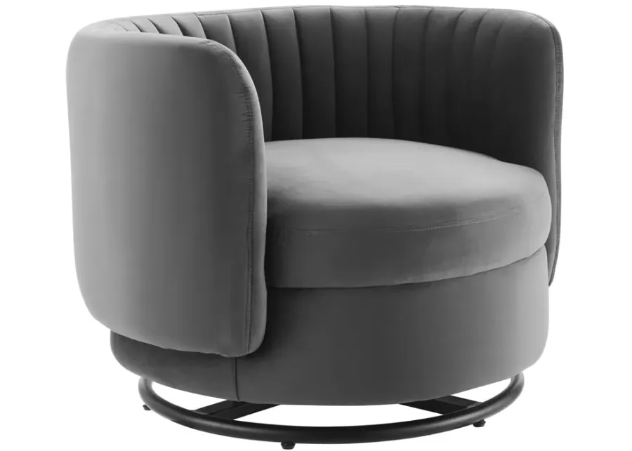 Embrace Tufted Performance Velvet Performance Velvet Swivel Chair