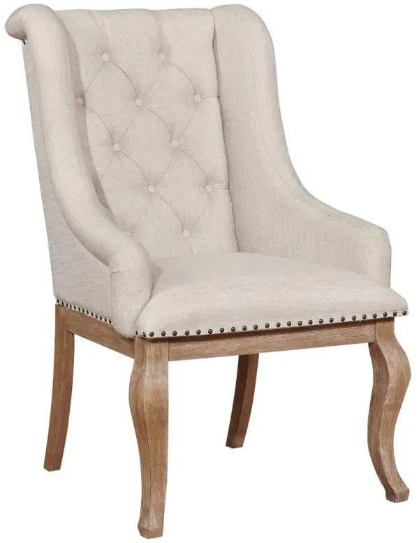 Brockway Tufted Arm Chairs Cream and Barley Brown (Set of 2)