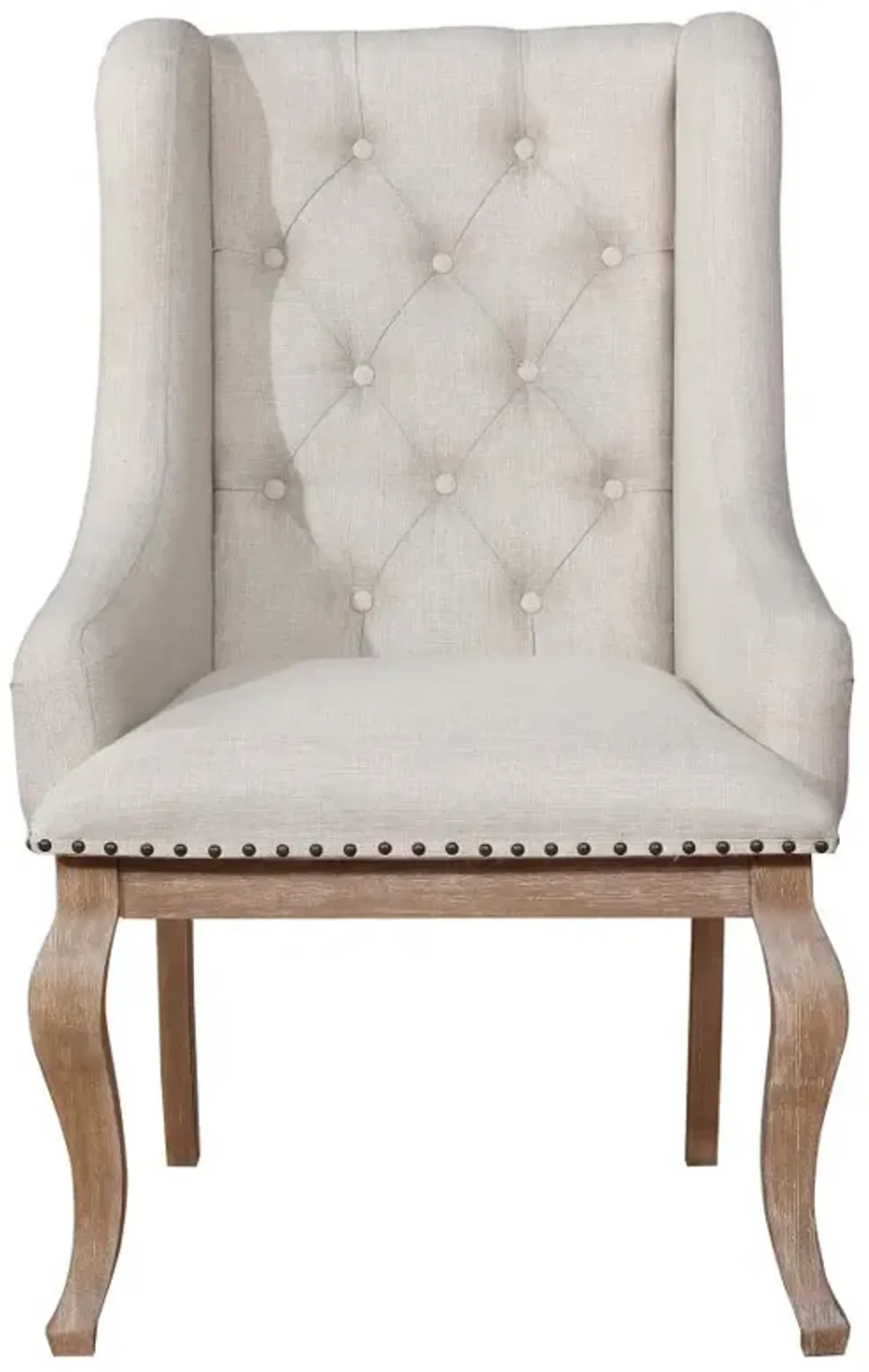 Brockway Tufted Arm Chairs Cream and Barley Brown (Set of 2)