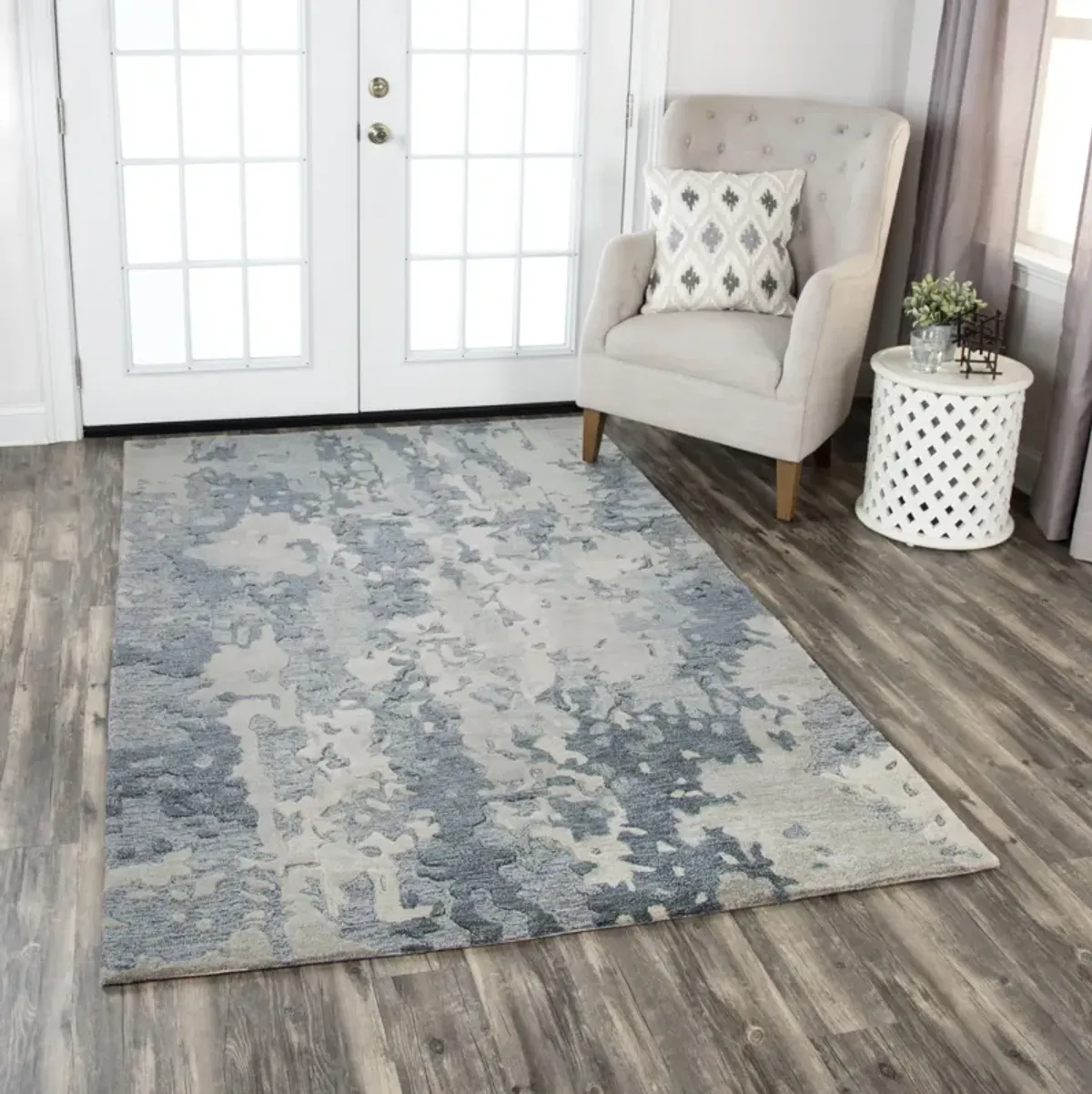 Vogue Gray Abstract Wool 8' x 10' Rectangle Rug