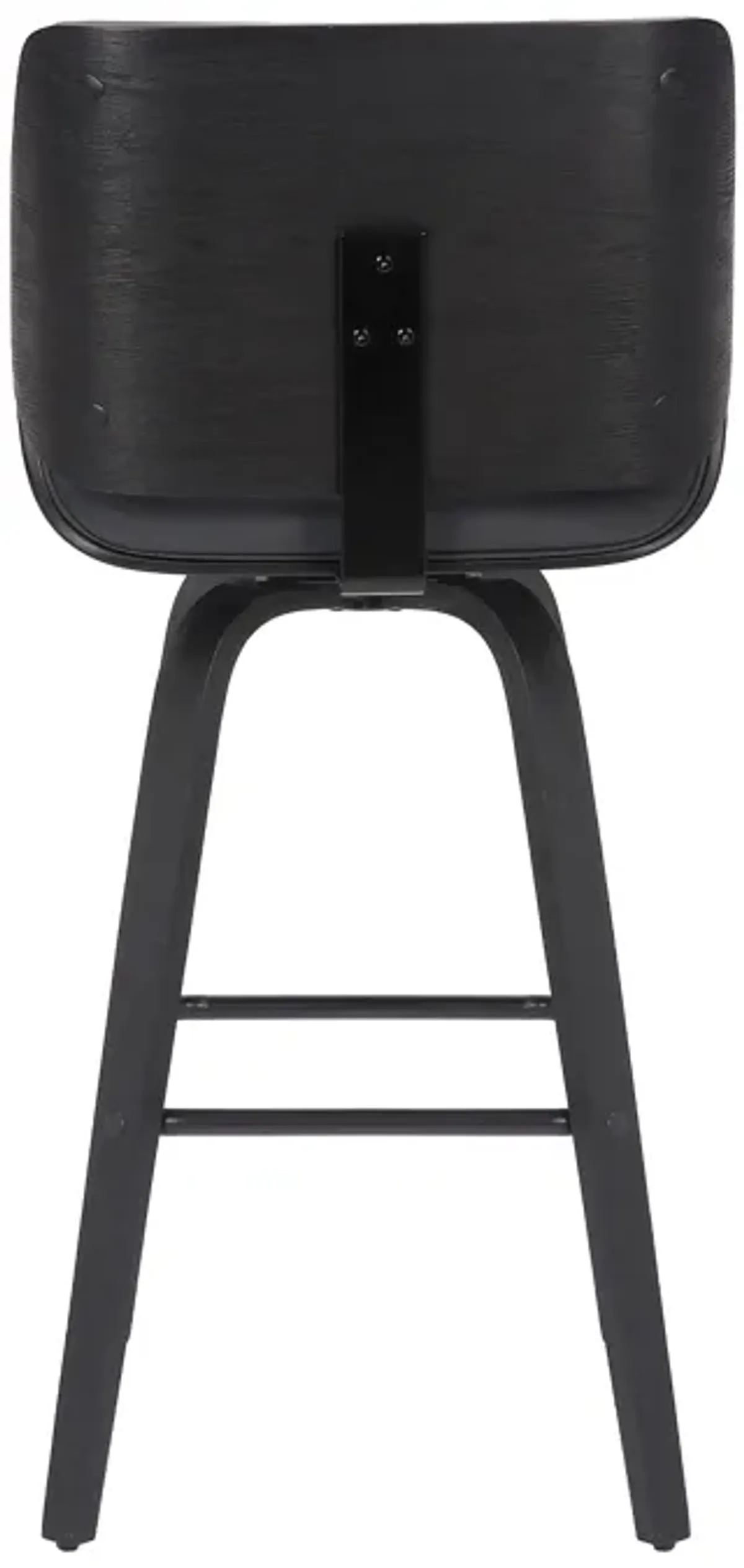 Tyler 26" Counter Height Swivel Grey Faux Leather and Black Wood Bar Stool