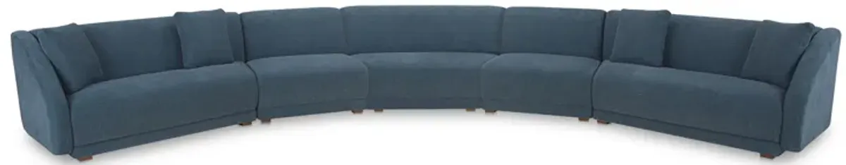 Fraser 5 Piece Modular Sectional Deep Blue