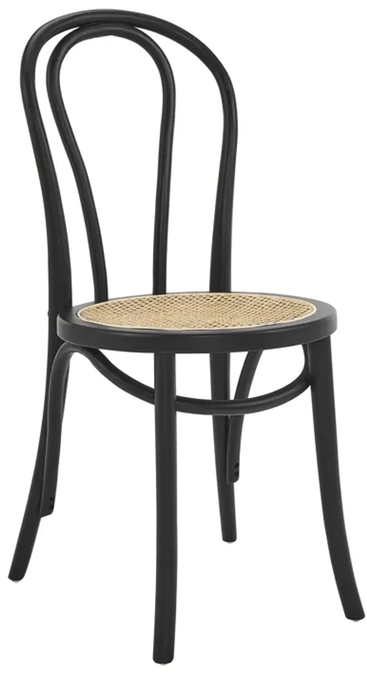 Marko Side Chair in Matte Black with Natural Seat