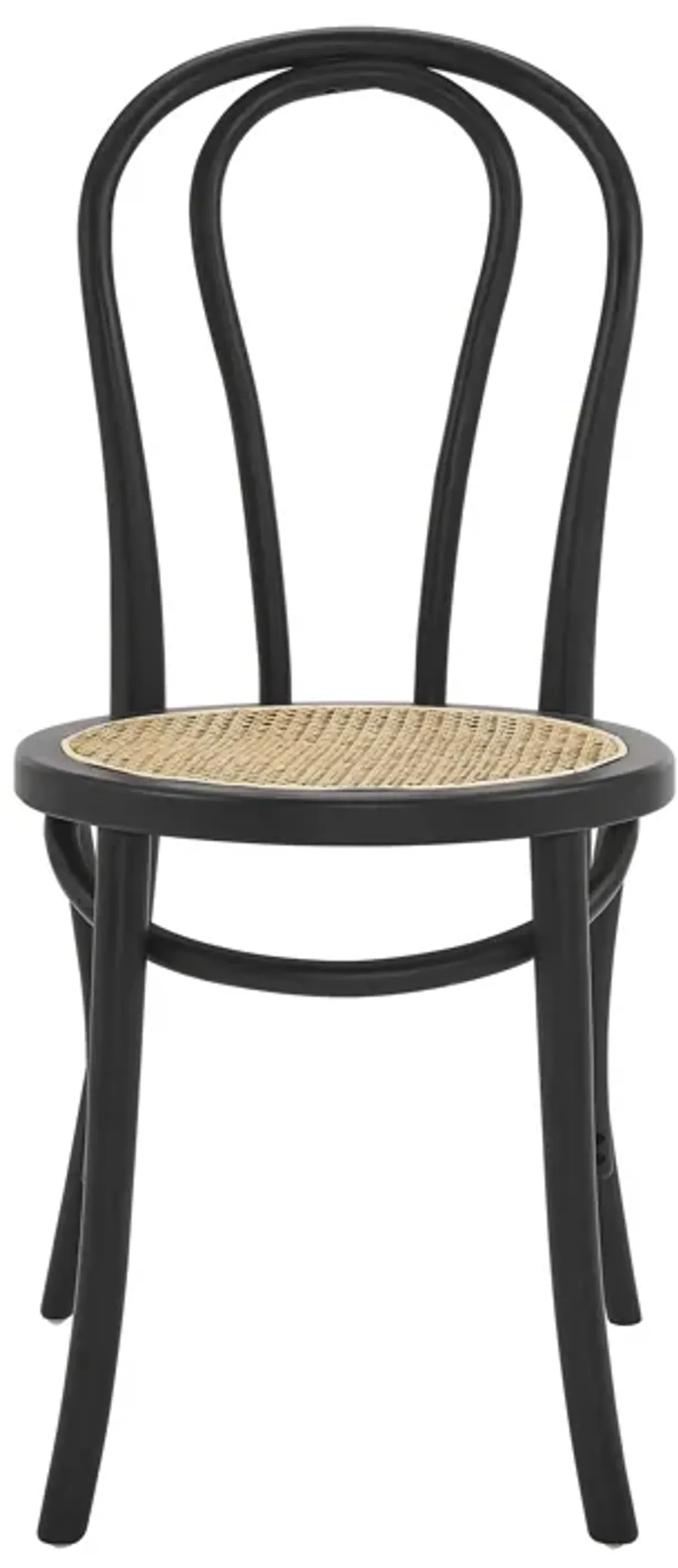 Marko Side Chair in Matte Black with Natural Seat