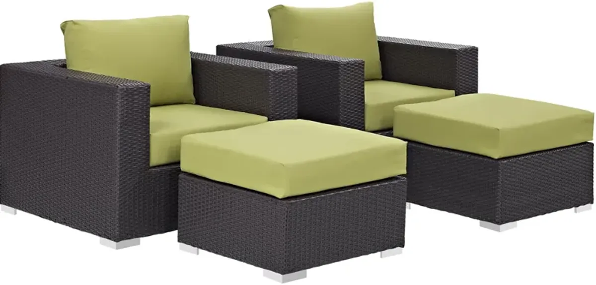 Convene 4 Piece Outdoor Patio Sectional Set