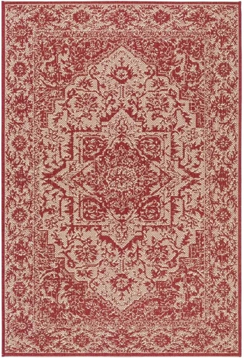 LINDEN 139 Collection LND139Q-6 Red / Creme 6'-7" X 9'-2"