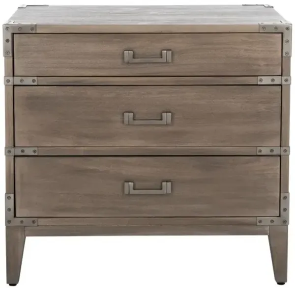 Nisha 3 Drawer Wood Nightstand