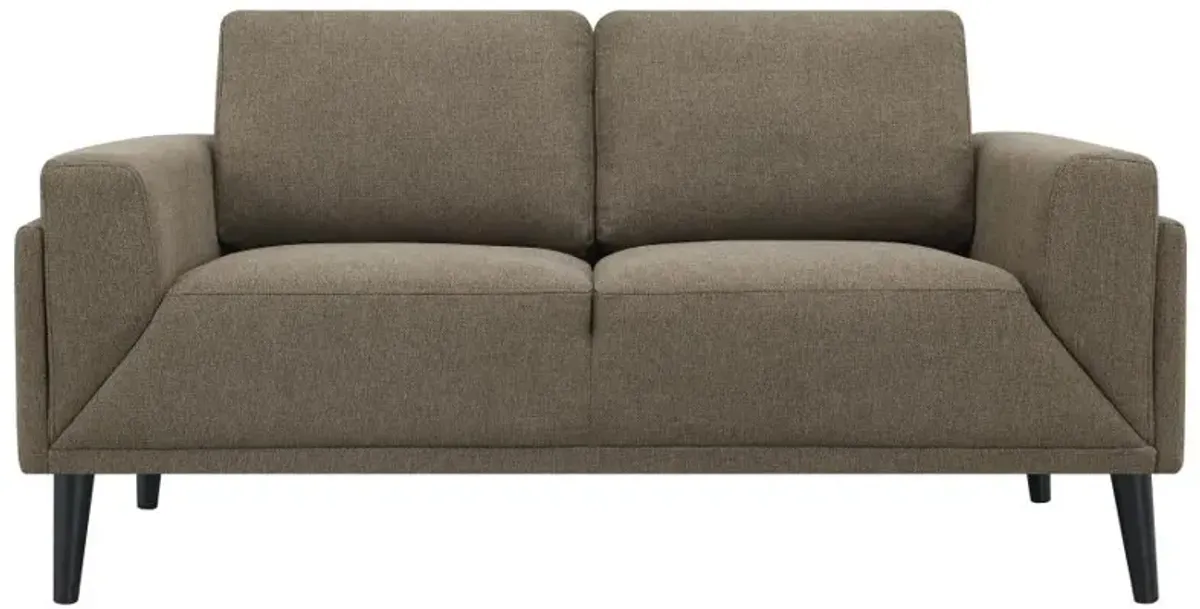 Rilynn 2-piece Upholstered Track Arms Sofa Set Brown