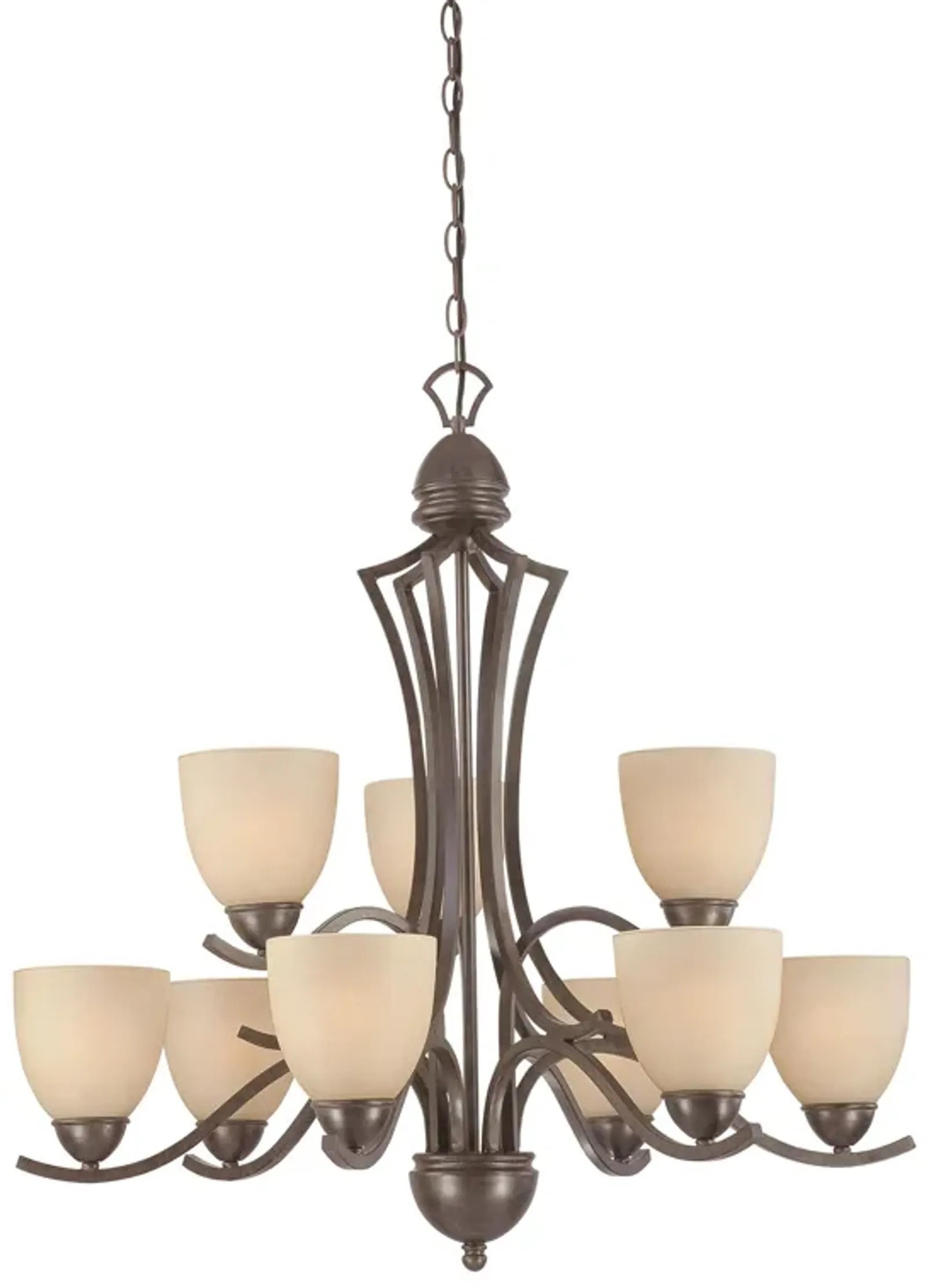 Triton 9-Light Chandelier in Sable Bronze