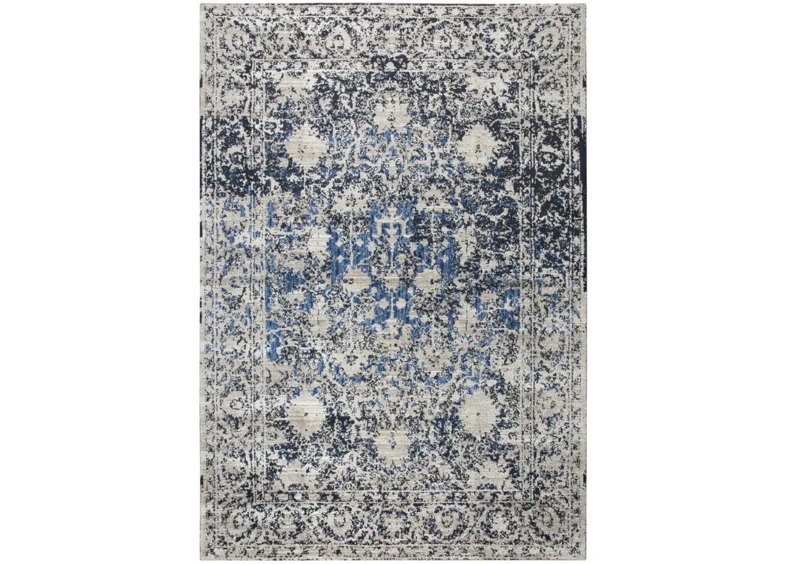 Panache Taupe/Blue Oriental Distress Polypropylene 9'10" x 12'6" Rectangle Rug