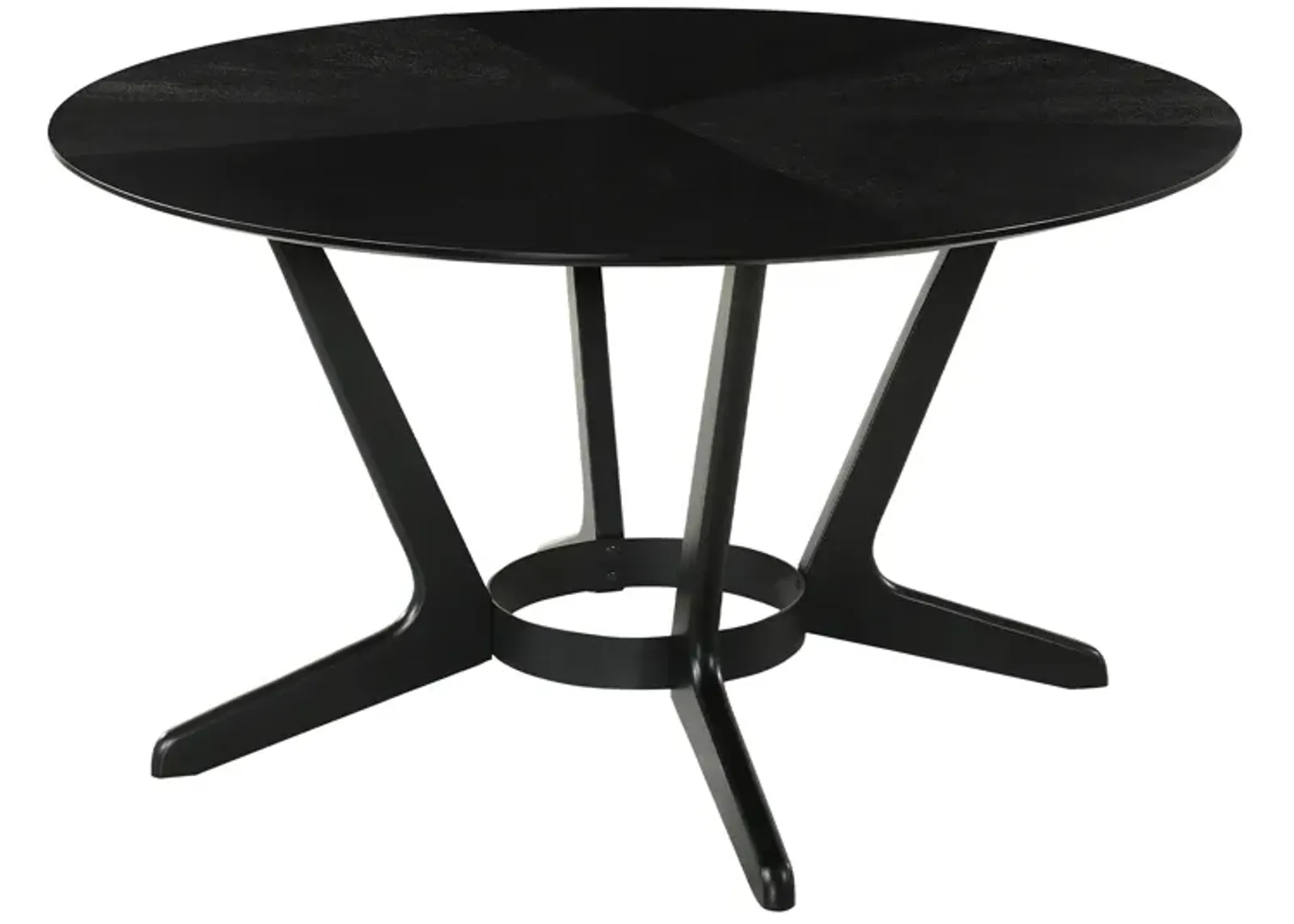 Santana Round Wood Dining Table in Black Finish