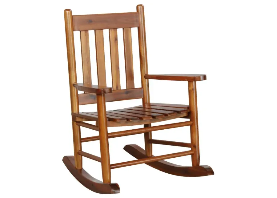 Annie Slat Back Youth Rocking Chair Golden Brown