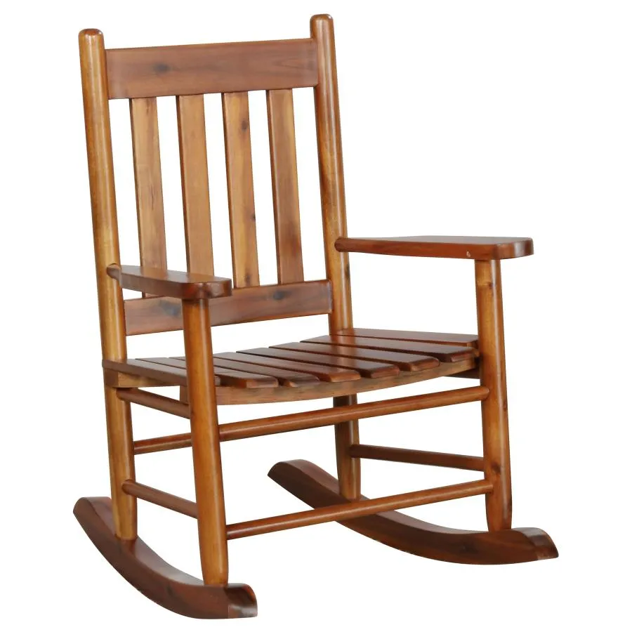 Annie Slat Back Youth Rocking Chair Golden Brown