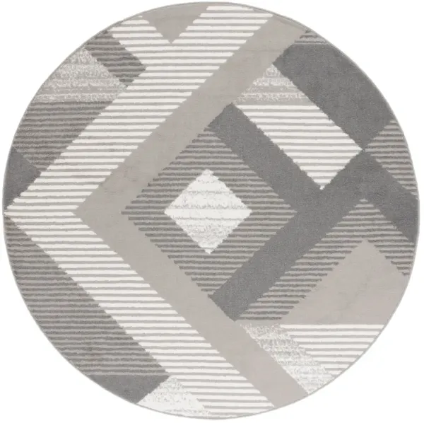 PYRAMID 240 GREY  6'-7' x 6'-7' Round Round Rug
