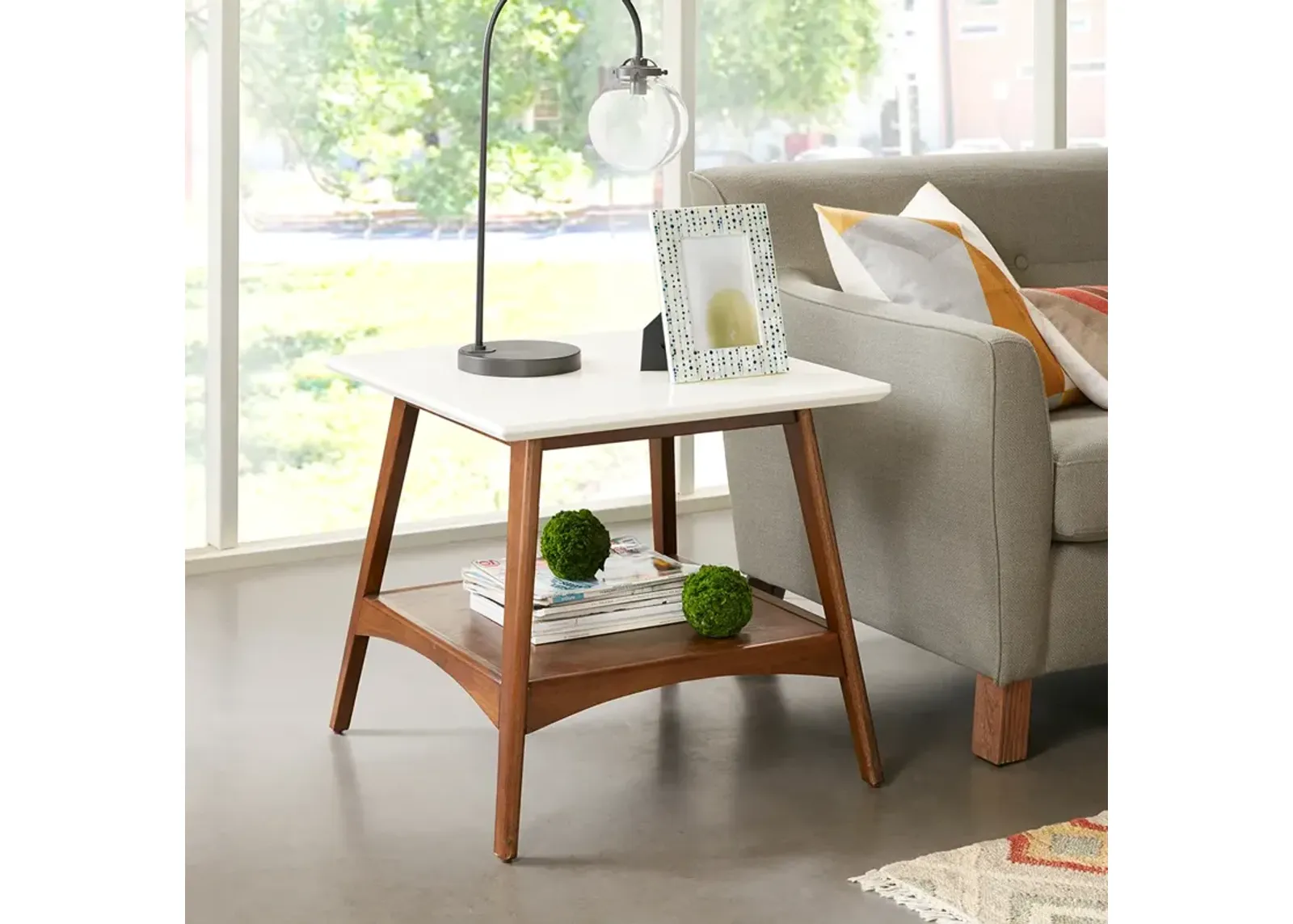 Madison Park Parker Off-White/Pecan End Table