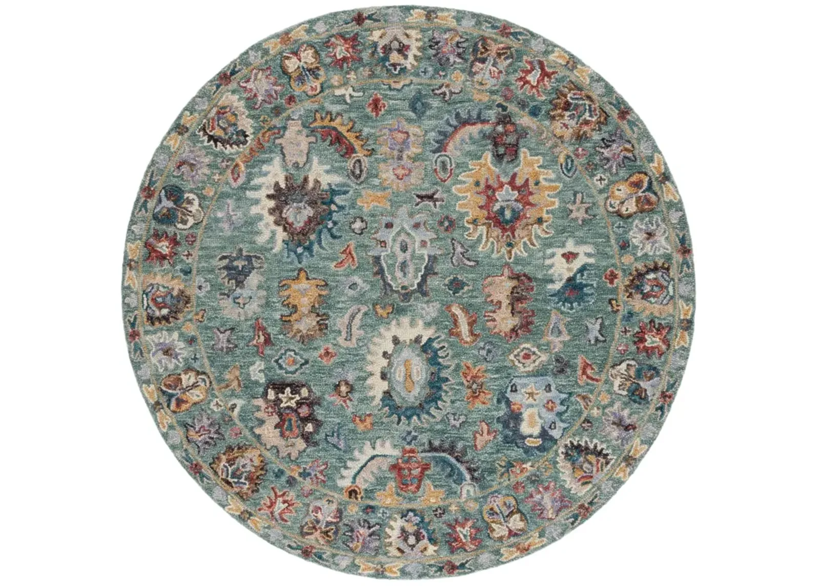 BLOSSOM 472 BLUE  6' x 6' Round Round Rug