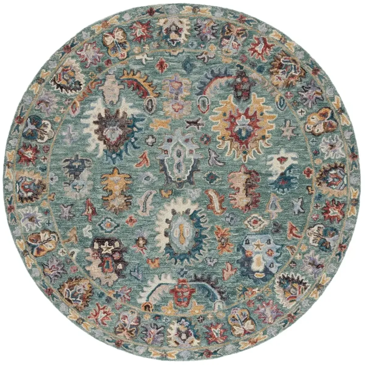 BLOSSOM 472 BLUE  6' x 6' Round Round Rug