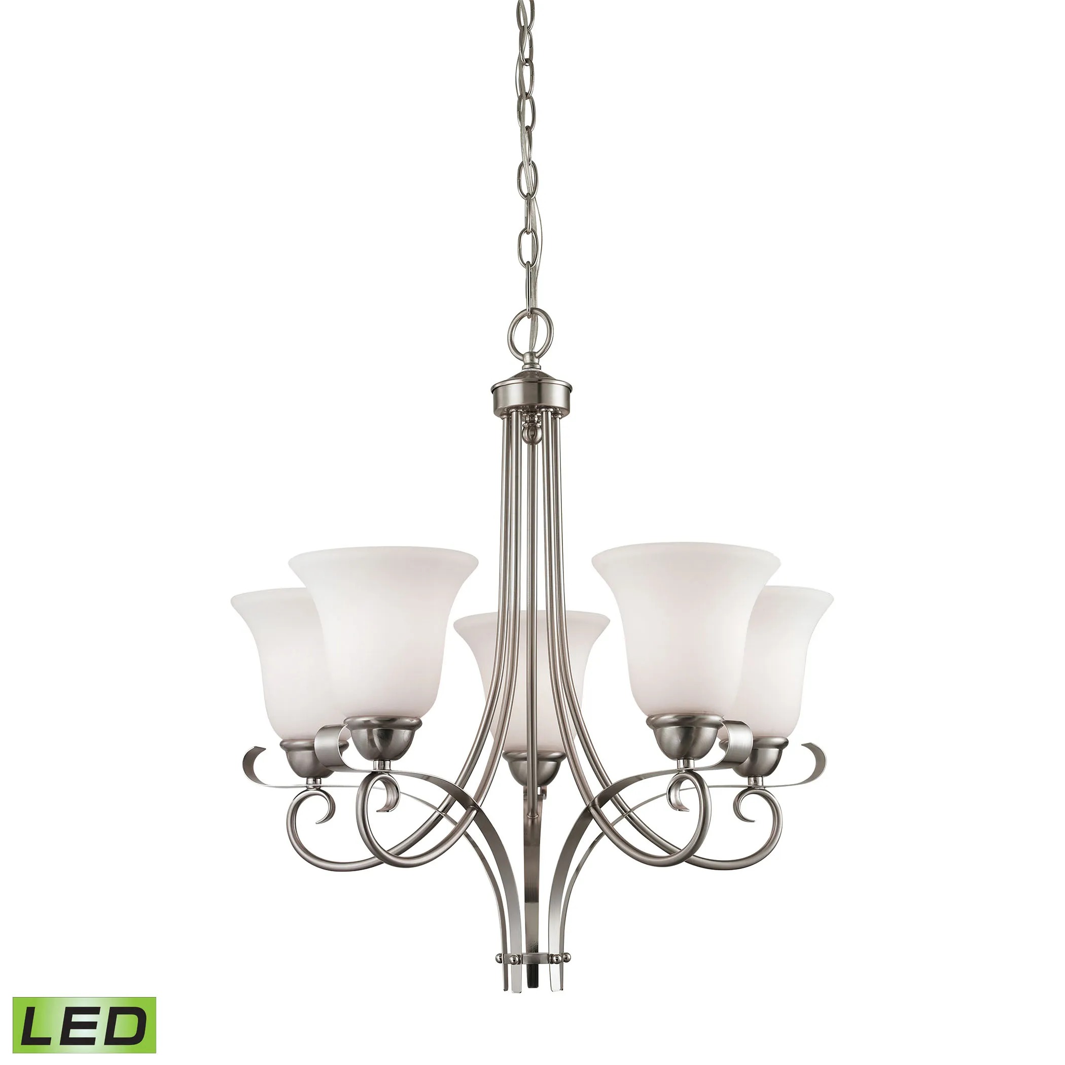 Brighton 22" Wide 5-Light Chandelier - Brushed Nickel