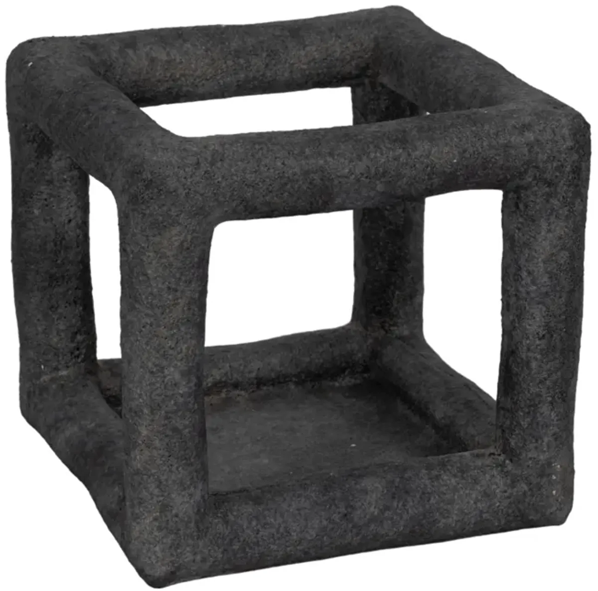 10" Textured Open Square Object, Black