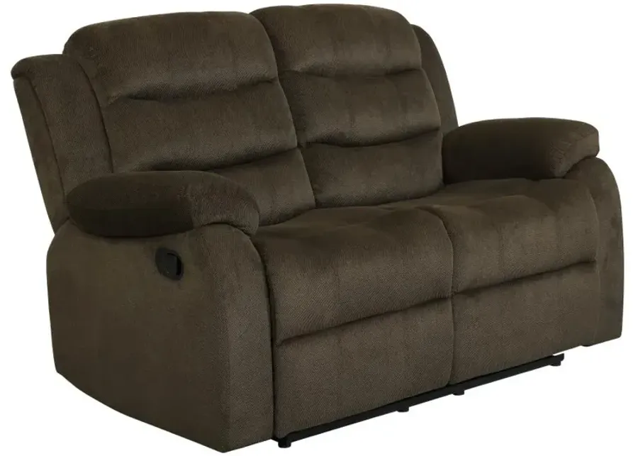 Rodman Pillow Top Arm Motion Loveseat Olive Brown