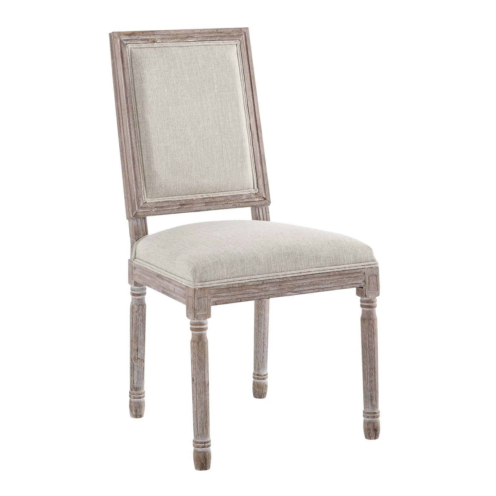 Court Vintage French Upholstered Fabric Dining Side Chair