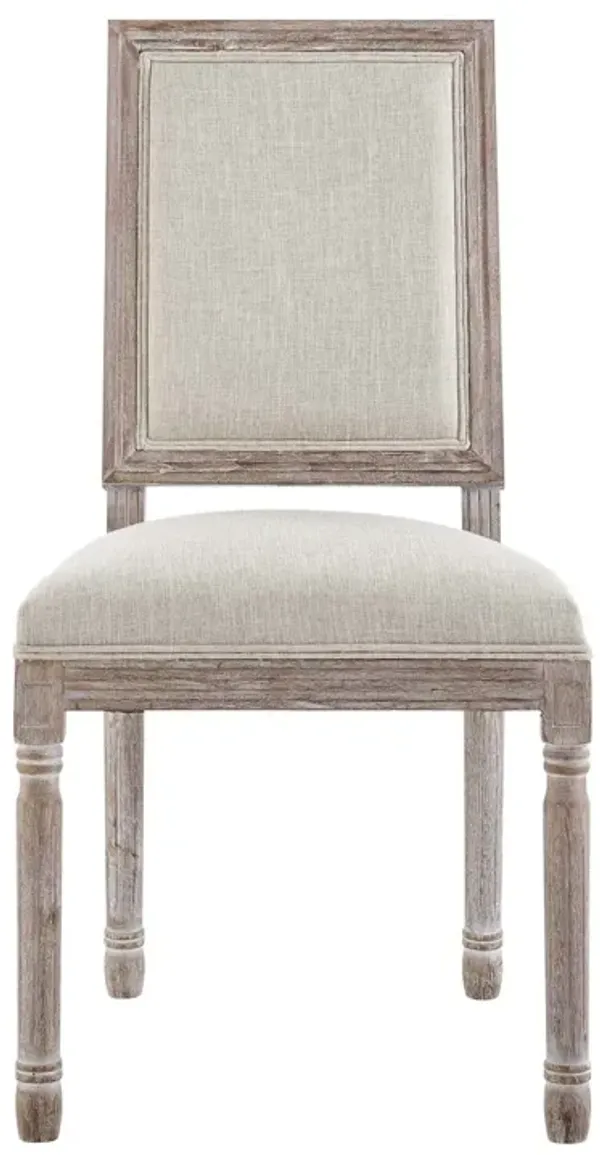 Court Vintage French Upholstered Fabric Dining Side Chair