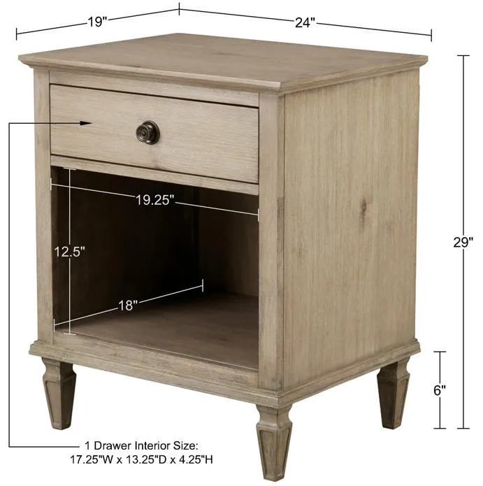 Madison Park Signature Victoria Light Natural Nightstand