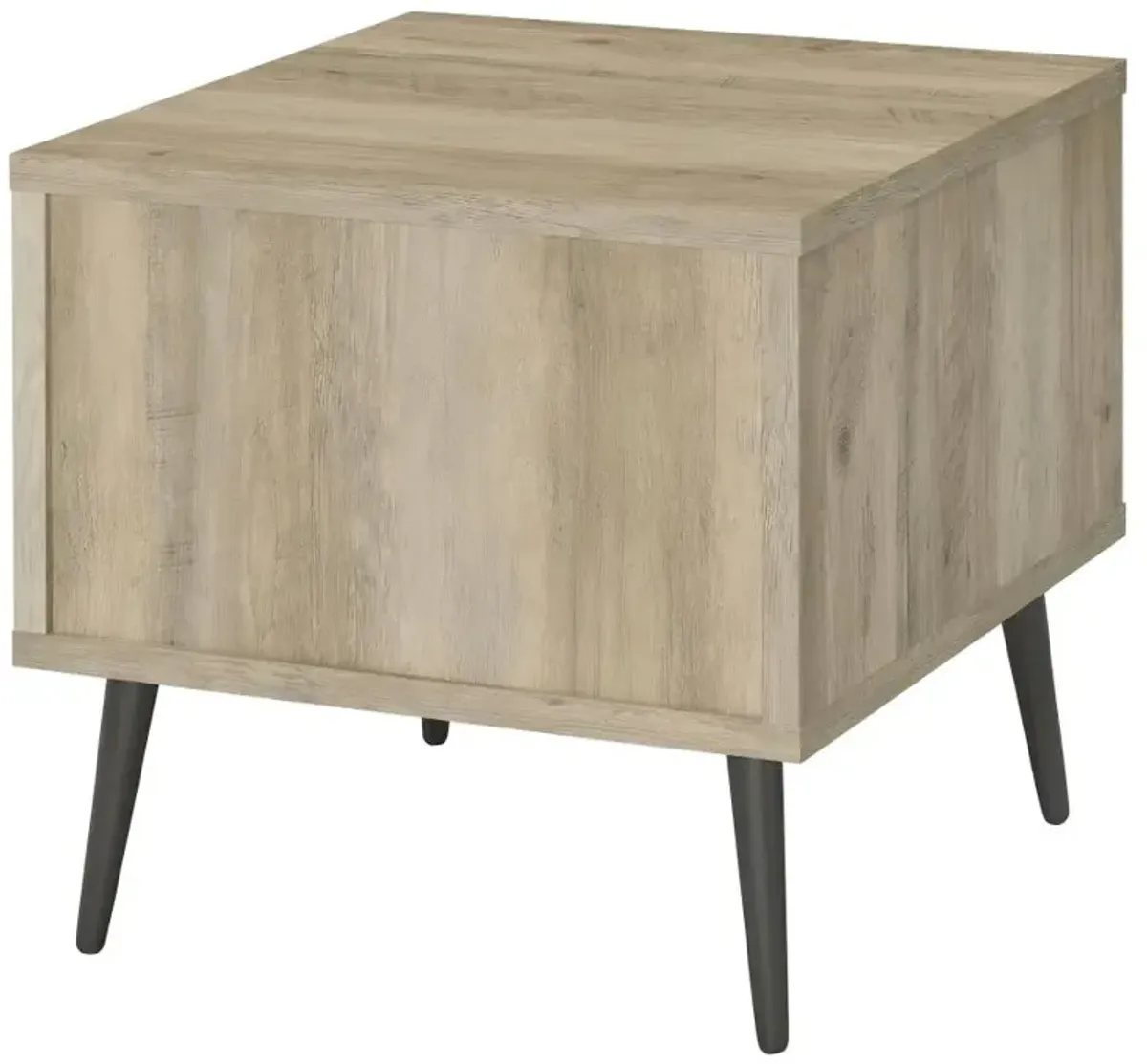 Welsh Square Engineered Wood End Table With Shelf Antique Pine and Grey