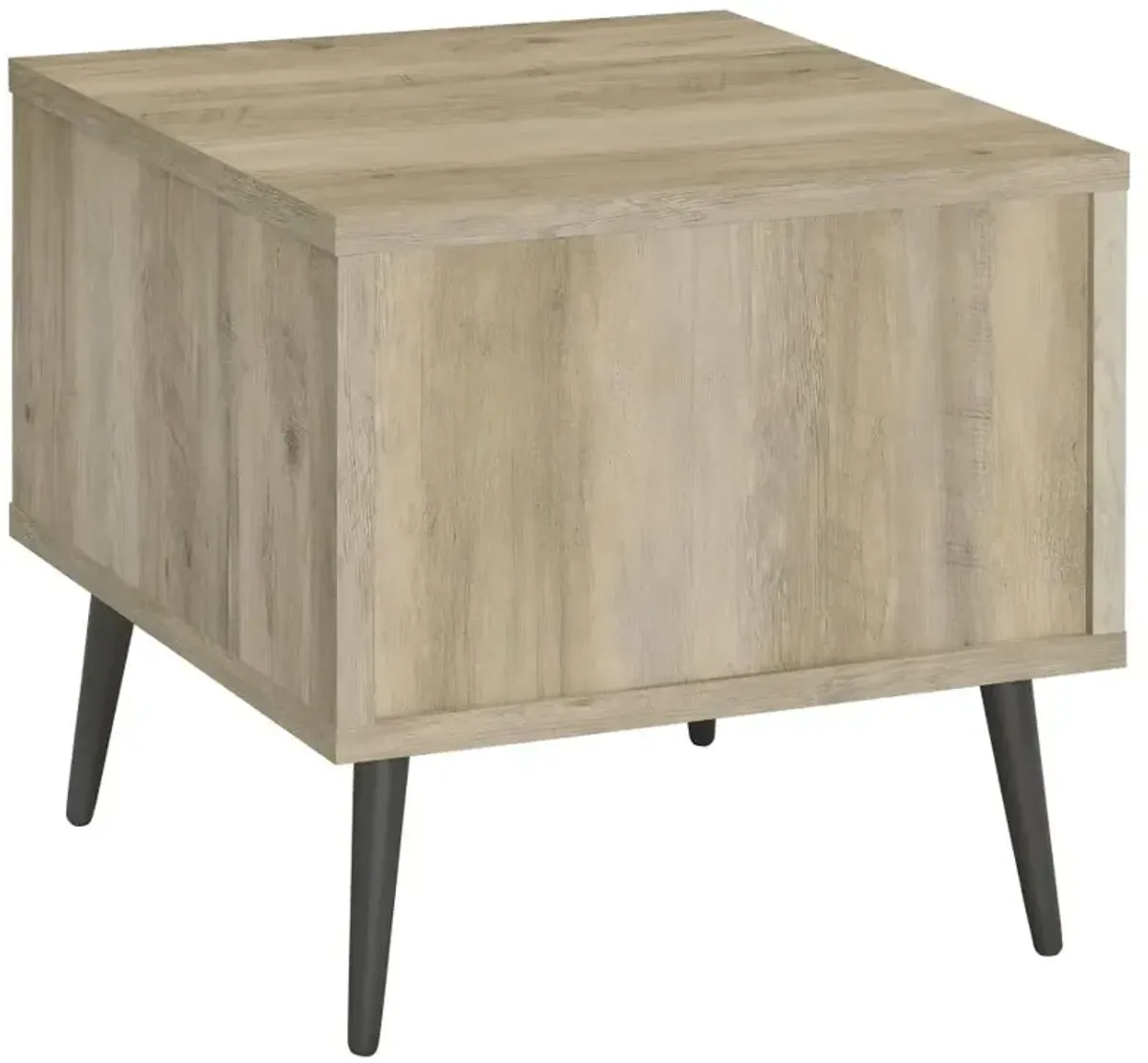 Welsh Square Engineered Wood End Table With Shelf Antique Pine and Grey