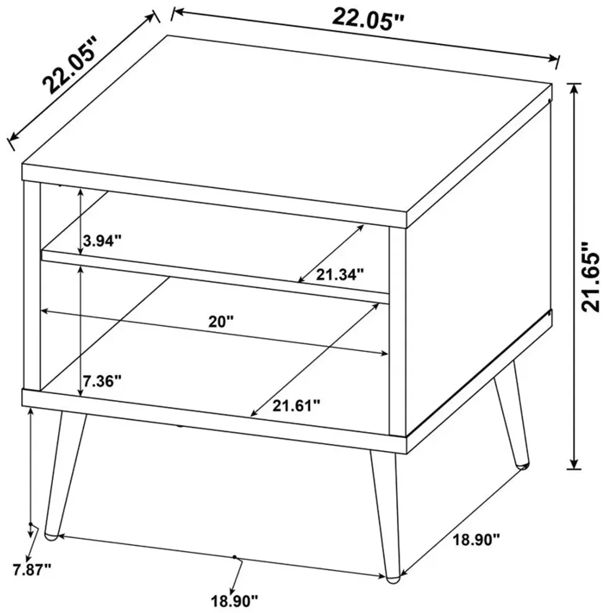 Welsh Square Engineered Wood End Table With Shelf Antique Pine and Grey