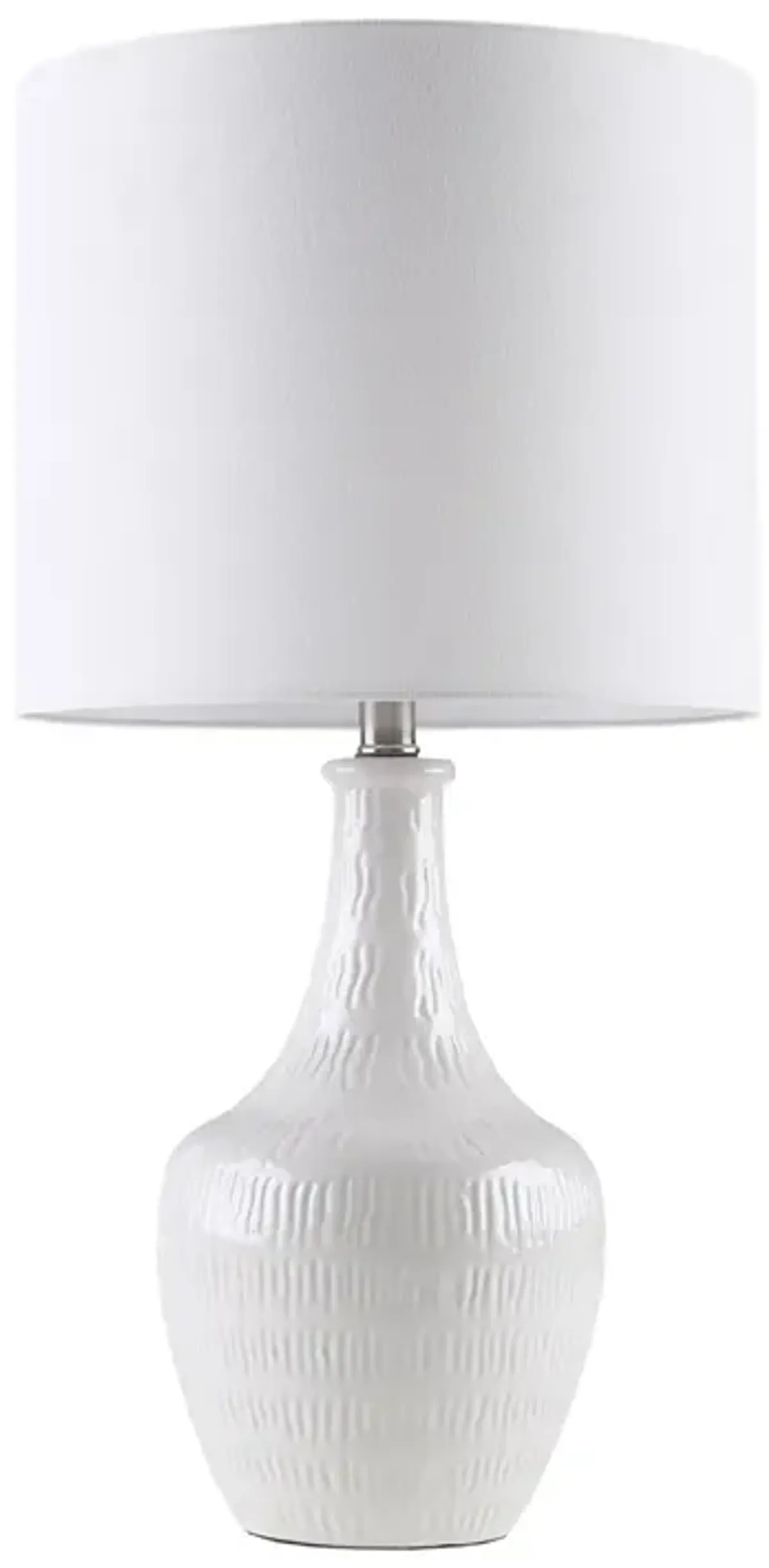 Hampton Hill Celine White Textured Ceramic Table Lamp