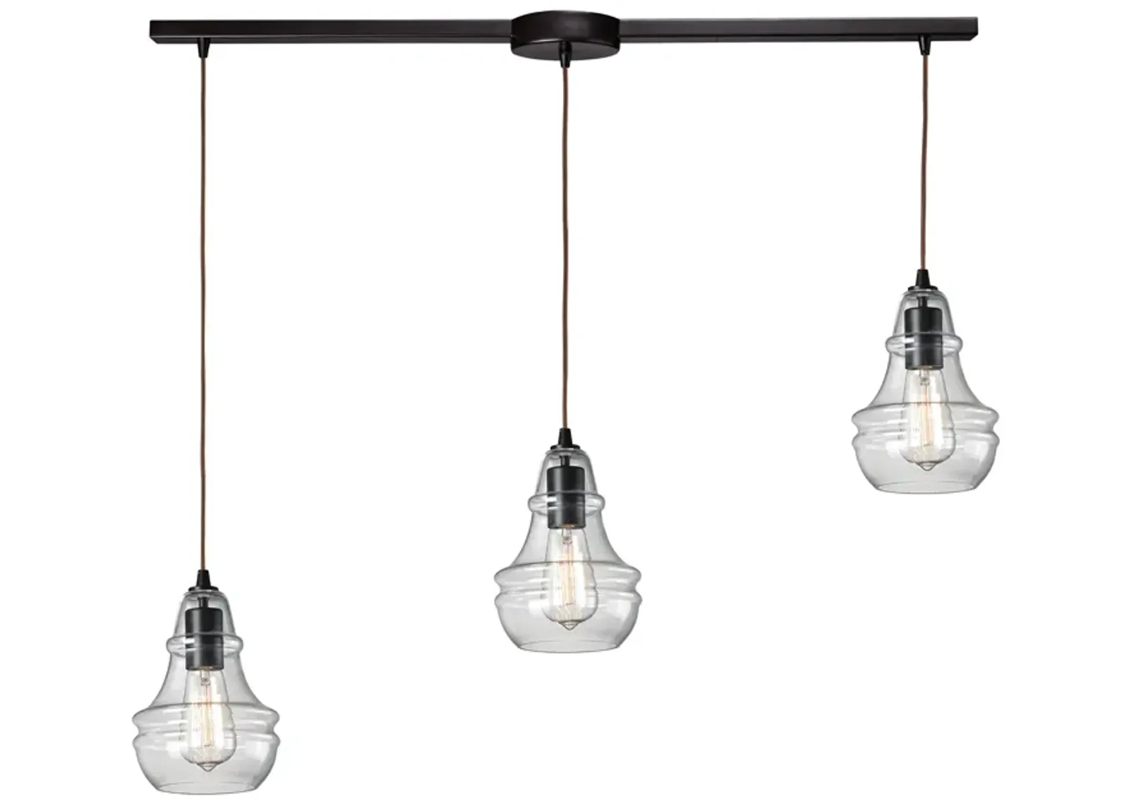 Menlow Park 36" Wide 3-Light Multi Pendant - Oiled Bronze