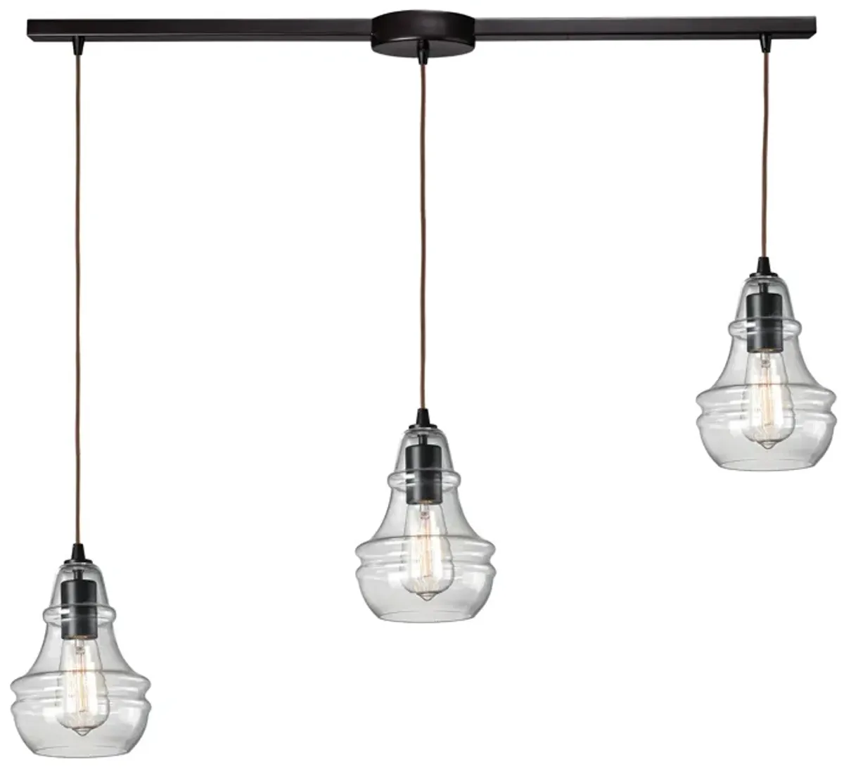 Menlow Park 36" Wide 3-Light Multi Pendant - Oiled Bronze