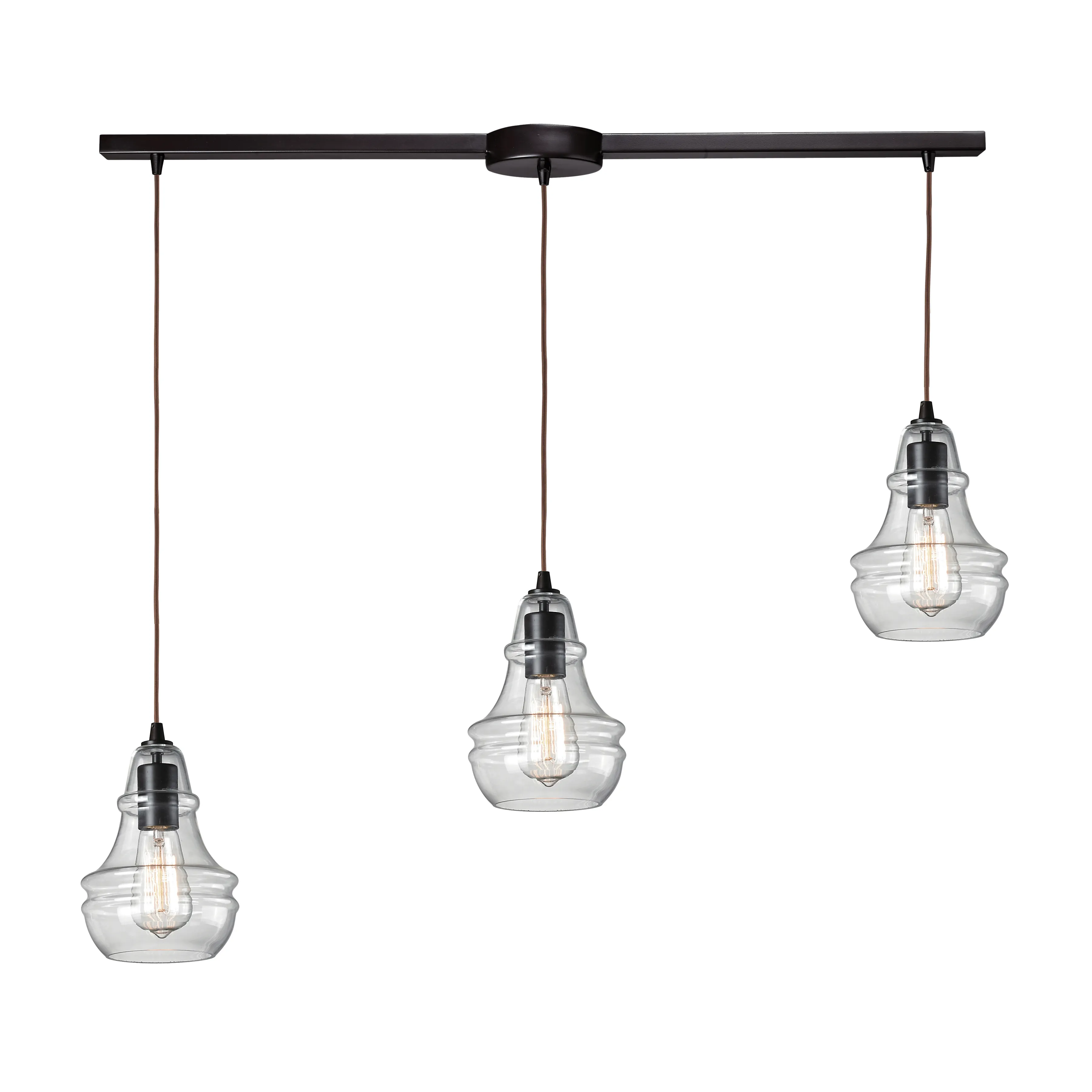 Menlow Park 36" Wide 3-Light Multi Pendant - Oiled Bronze