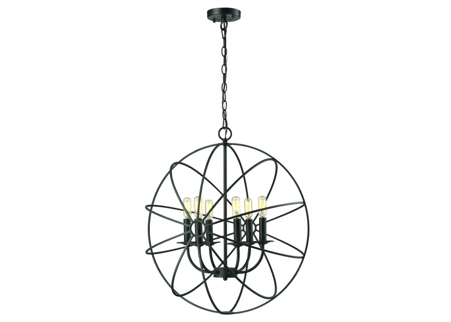 Yardley 23" Wide 6-Light Chandelier - Oil Rubbed Bronze