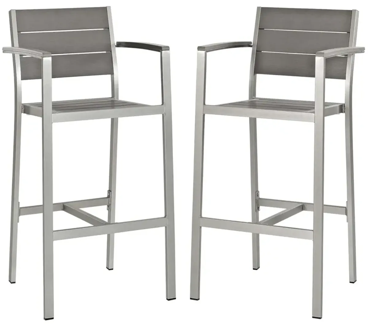 Shore Bar Stool Outdoor Patio Aluminum Set of 2