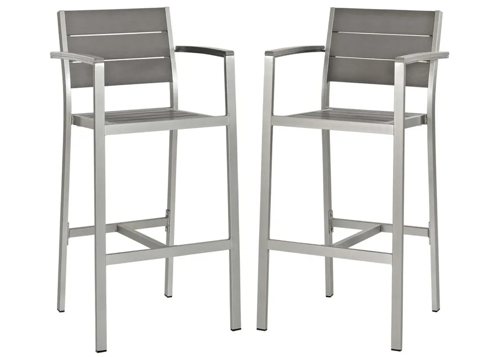 Shore Bar Stool Outdoor Patio Aluminum Set of 2