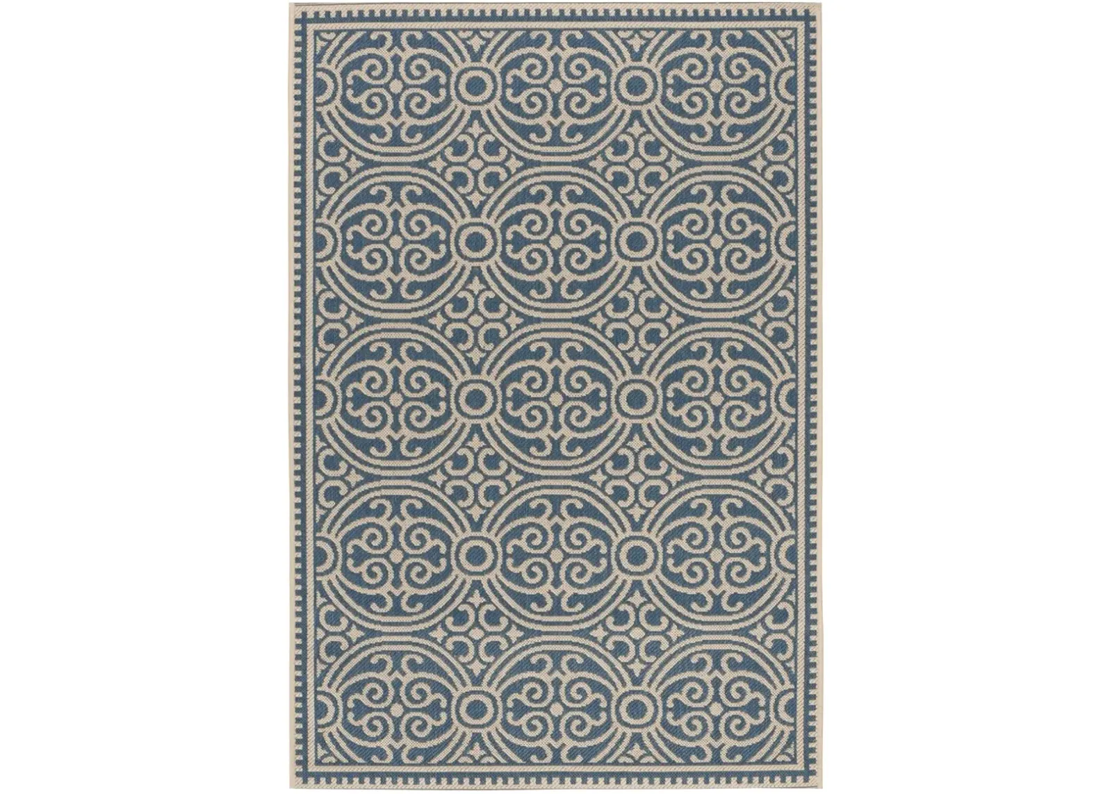 BEACH HOUSE 134 Blue 4' X 4' Square Square Rug