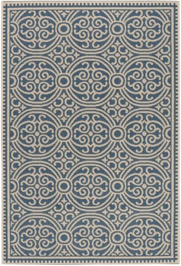 BEACH HOUSE 134 Blue 4' X 4' Square Square Rug