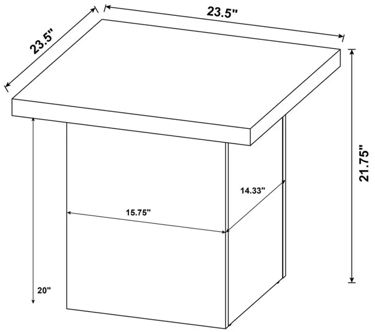 Aaliyah Square Engineered Wood End Table Mango