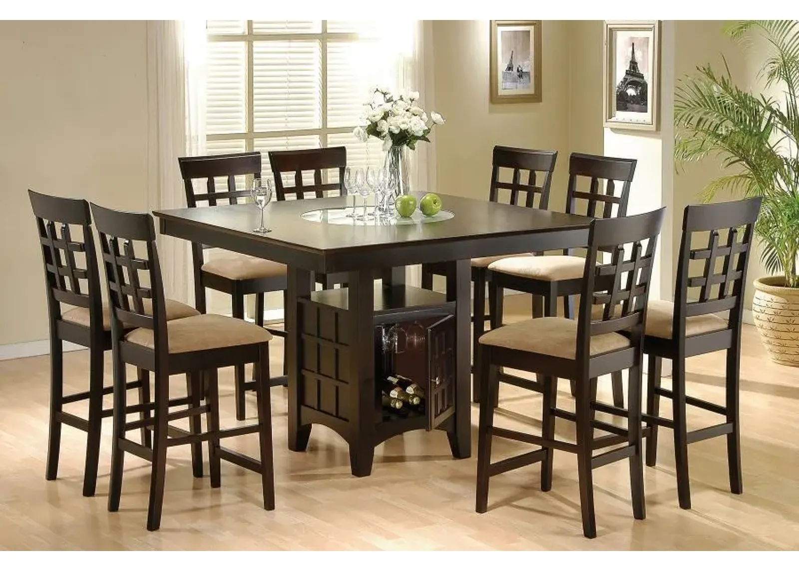 Gabriel 9-piece Square Counter Height Dining Set Cappuccino