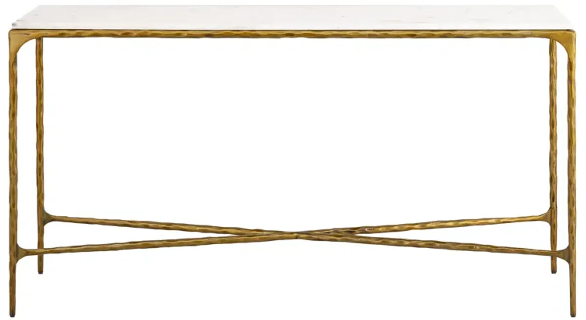 Seville Forged Console Table - Antique Brass