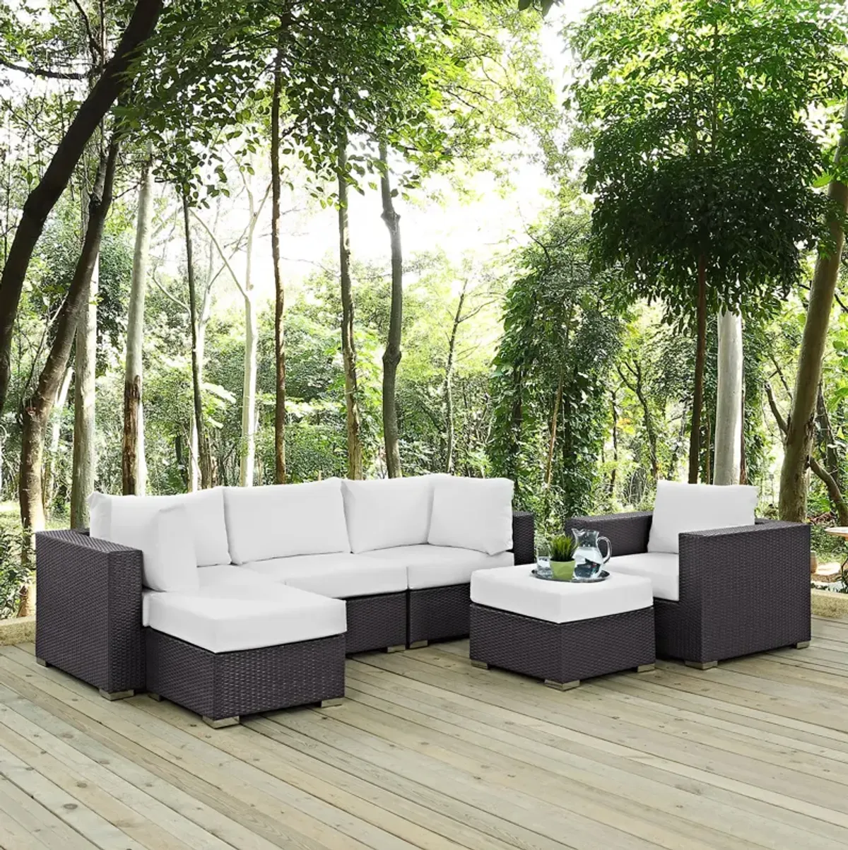 Convene 6 Piece Outdoor Patio Sectional Set