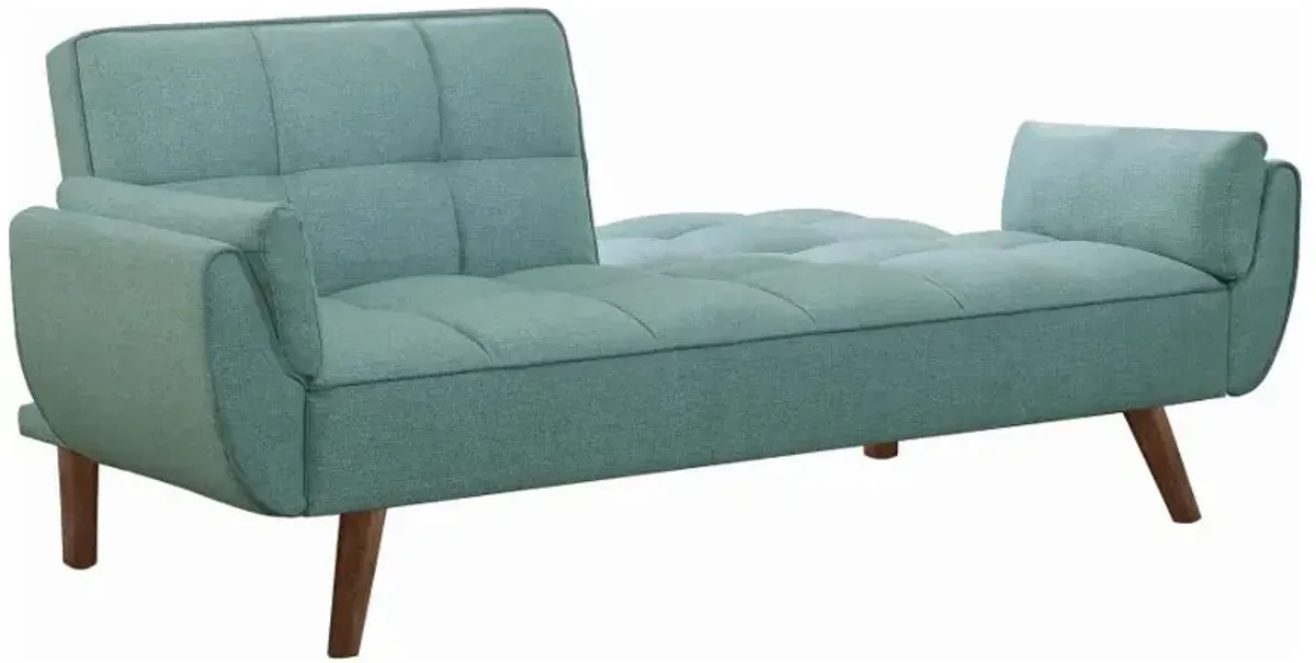 Caufield Biscuit-tufted Sofa Bed Turquoise Blue