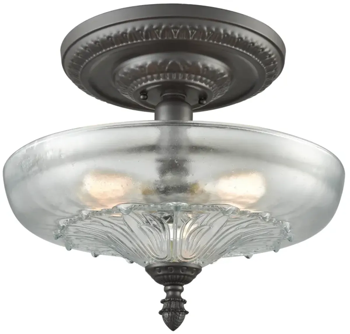 Restoration 15" Wide 3-Light Semi Flush Mount - Oil Rubbed Bronze