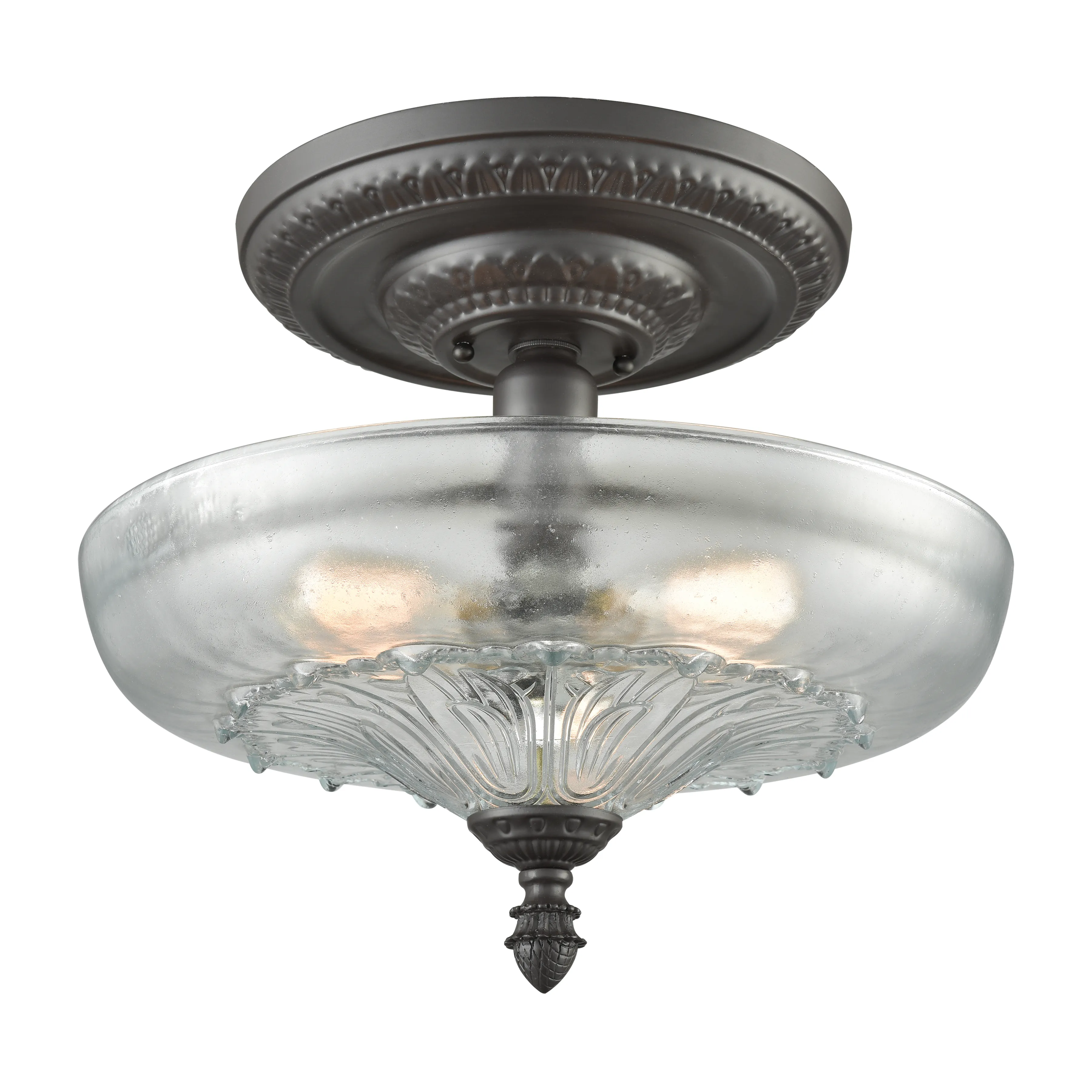 Restoration 15" Wide 3-Light Semi Flush Mount - Oil Rubbed Bronze